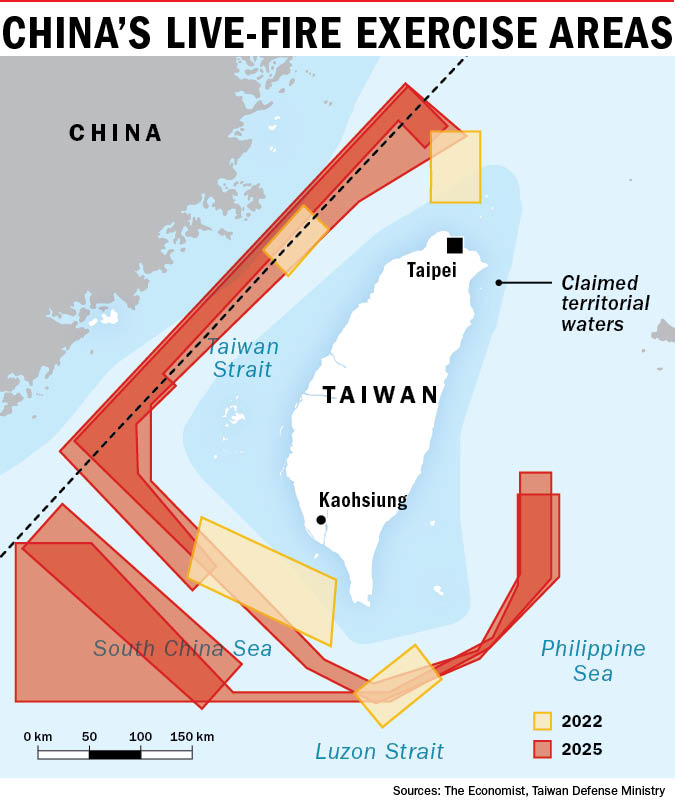 china's Live fire exercise areas