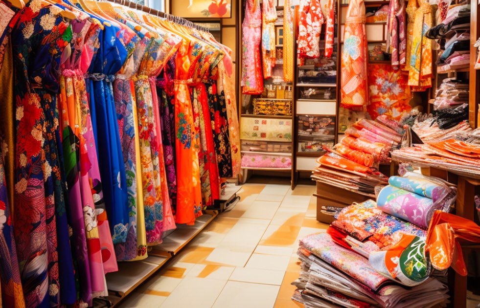 Alquilar Kimono en Japón - Imagen 1: Una mujer japonesa tradicional usando un kimono furisode