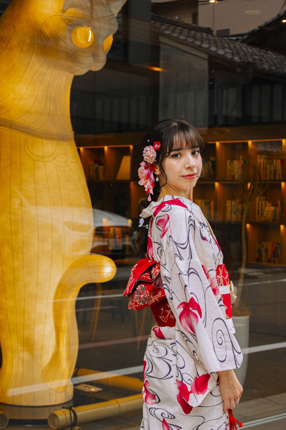 guest from USA - japanese culture, japan vacation kimono, bamboo forest kimono