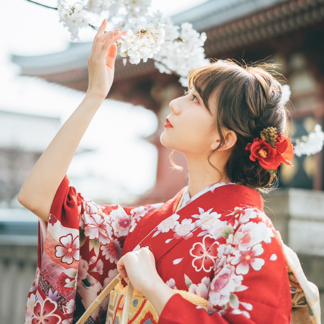 During Your Photo Shoot in Kimono