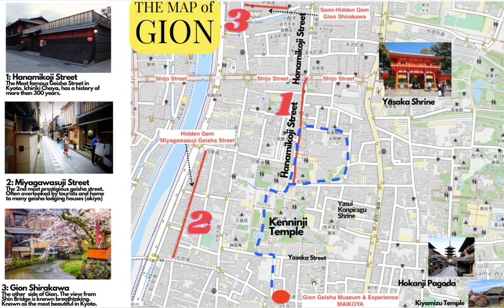 Walking Route from Shijo Karasuma to Gion