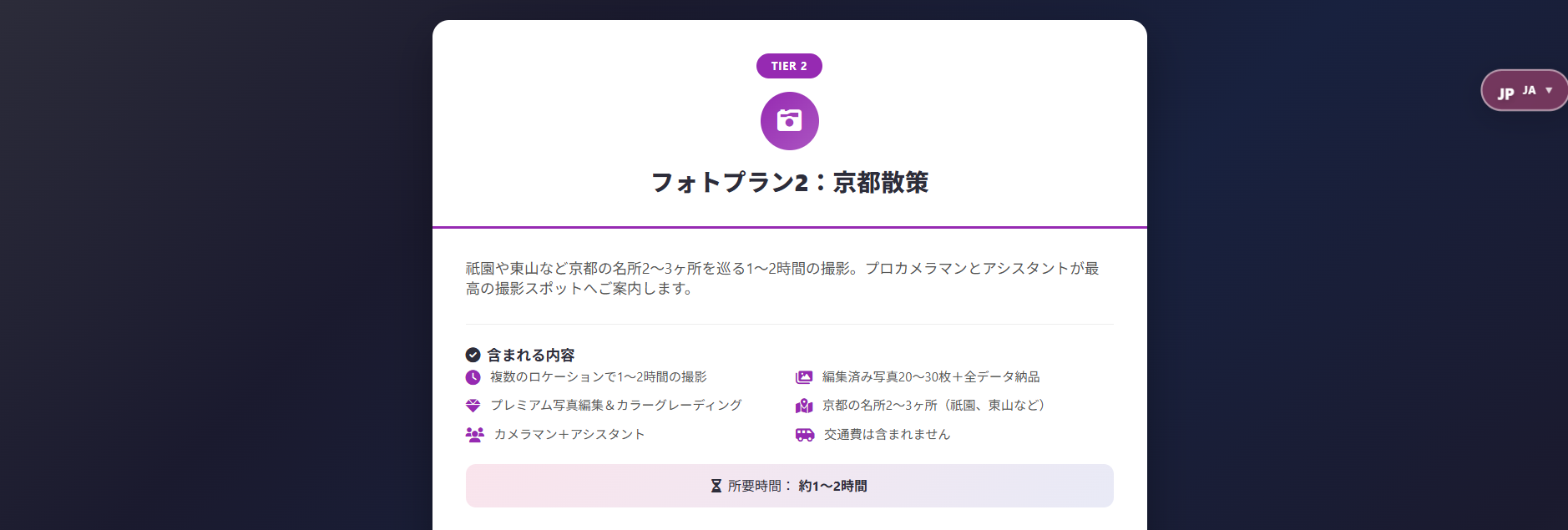 4-Hour Photo Plan (¥25,000)