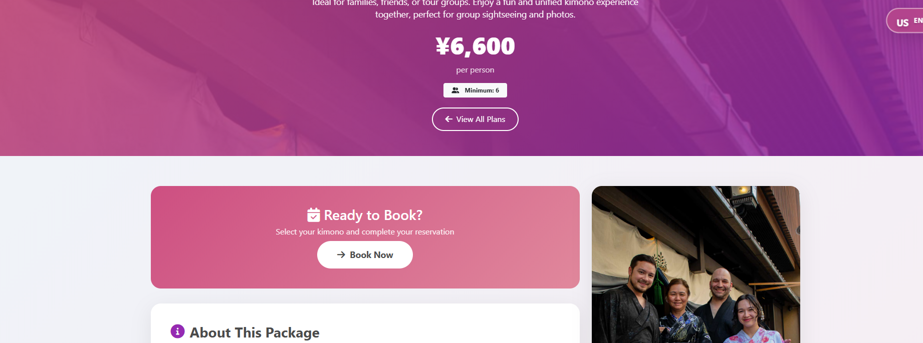 Kimono prices for families 