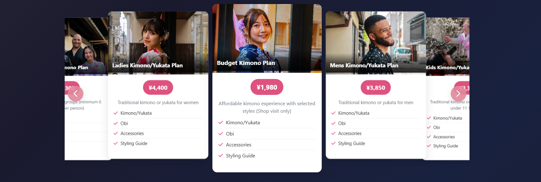 Kimono rental prices