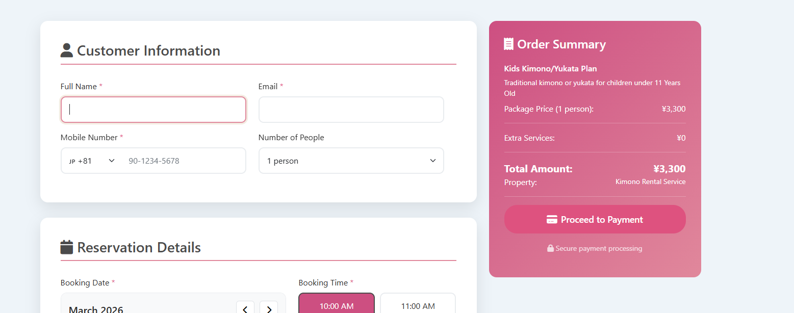 easy bookings with kimono 